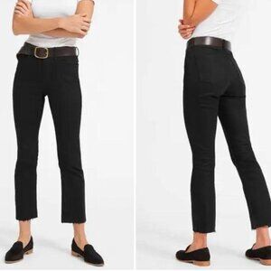 Everlane Size 27 Regular High Rise Kick Crop Raw Hem Jeans in Black